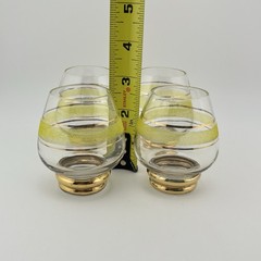 VTG 1950’s Cocktail Glasses Sugar Frosted And Gold Gilded MCM