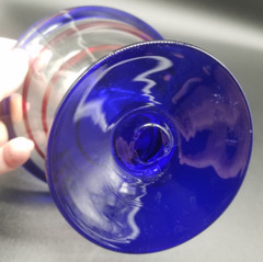 Royal Caribbean Kosta Boda Martini Glass Red Swirl Cocktail Margarita Bar