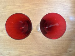 Baccarat Vega Fortissimo Red Wine Glass Pair Set Crystal Goblets Unused Japan