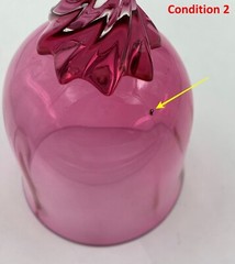 George Borgfeldt Liza Cranberry Water Goblet (s) Optic Flared Bowl Handblown