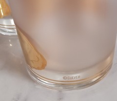 Set Of 2 Culver Cat & Kitten Double Old Fashioned Frosted Glasses 22k Gold Art