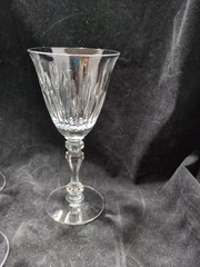 3 Tiffin Simplicity Wine glass(es) vertical cuts knob in stem vertical cuts