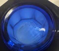Vintage Crisa Boston, Cobalt Blue Drinking Glass 8-Paneled Tumbler