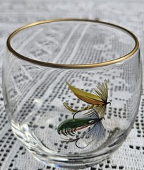 Carwin Roly Poly Glasses Handpainted Fishing Fly Lures Signed Mcm Rare Vtg