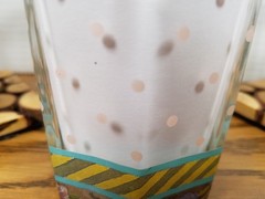 Vintage Mackenzie-Childs Garland Polka Dot Glass Tumblers 3.5″ set of 4 USA