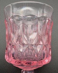 Vintage Noritake Perspective Pink Water Goblets Set of 4 Japan Pressed Glass