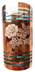 DYNASTY CULVER Crown Cocktail Cut Glasses Light Blue&Gold Gilded Tumbler Rose 6p