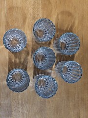 Vintage Ribbed 3 3/4” glasses tumbler juice water highball 5oz Set Of Seven