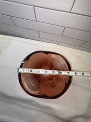 Vintage Heavy Moser Glass bar bowl candy dish ice cube cranberry Rose Red 7” Dia