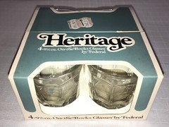 4pk 9.5oz On The Rocks Federal Glasses by Federal Glassware NOS Tumbler