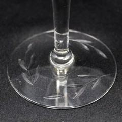 SET OF 2 GLASTONBURY LOTUS CUT 63 «FLORENCE» SMOOTH STEM 7 1/4″ WATER GOBLETS