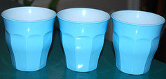 Set 5 DURALEX PICARDIE 8 oz PASTEL BLUE Drinking Cups Stackable Glasses FRANCE