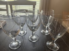 Libbey Teardrop Glasses Set of 6 Premier Water/Ice Tea Stem Footed Goblets 7″