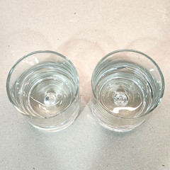 2pc Air Bubble Base Heavy Old Fashioned Whiskey Glass Krosno? Create Barrel?