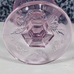 Wild Rose Madonna Inn Clear Pink Glass Water Goblet 6.5″ NEW!
