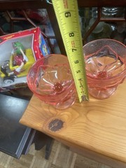 Pair Lacoupe Champagne Tiffin Pink Glass FRANCISCAN CABARET FOOT GOBLET