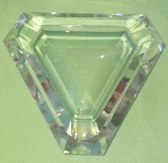 4 SIGNED Val St Lambert MCM Crystal ASHTRAY Triangular Tricorne ESTATE