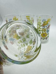 Vintage Corelle Spring Meadow Floral 10 oz Tumbler Glasses Set Of 4