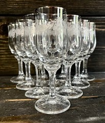 Johann Haviland Sweetheart Rose Cordial Wine Glasses Platinum Rim Set Of 10