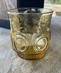 One Anchor Hocking Heritage Hill Honey Gold Juice Glasses Tumbler Yellow