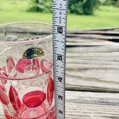 Vintage Rainbow Glass Co. Classique Cranb Flash Iced Tea Tumbler Hand Decorated