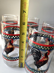 Set of 5 Vintage Libbey Ella’s Rooster Tumblers Mid Century Glassware Farmhouse