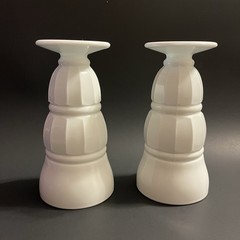Vtg Indiana Sundae Milkshake Glasses Milk Glass Soda Fountain Pair 6.75”H 3⅜”Top