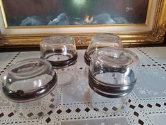 4 Pc. Unique Hand Blown And Signed Studio Art Glass Glasses Made 2012