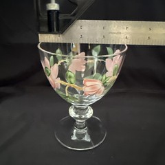 Vintage SET OF 2 Franciscan Desert Rose Goblet Imperial Glass 5 3/8” GLOWS Hnd P