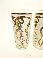 4 Vintage Starlyte Comedy & Tragedy Theatre Mask Cocktail Highball Glasses