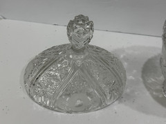 Vtg Avitra Clear Crystal Frosted Rose Leaves Rose Garden Collection Candy Dish