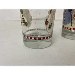 DEBBIE MUMM Vintage Adorable Holiday Winter SNOWMAN Drinking Glasses Set of 4