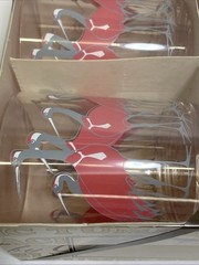 Vintage New! Rare CERA Cranes In White Ties Set Of 6 MCM Cocktail Tumblers