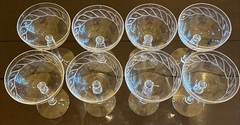 Gadroon by Fostoria 8 Champagne Tall Sherbets Stemware 5 5/8” MINT