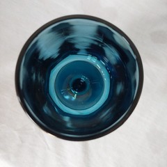 Set 6 Vintage Indiana Glass Colony Nouveau Goblets Glasses Riviera Blue Stemmed
