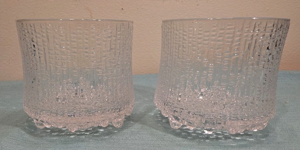2 Iittala Ultima Thule 3.5” Rocks Glass Old Fashioned Tumbler Tapio Wirkkala