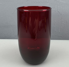 Anchor Hocking Royal Ruby Roly Poly Red Juice Glass Flat Bottom 4.25″ 8oz
