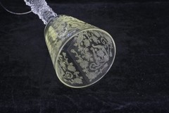 CAMBRIDGE GLASS CLEAR # 3122 STEM 1 OZ. DIANE ETCH CORDIAL GOLD KRYSTOL BOWL
