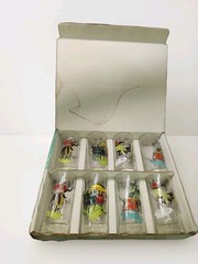 Vintage Anchor Glass Gay Nineties Party Glasses Set Of 8 With Original Box