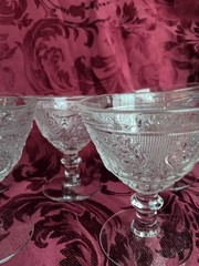 VTG Duncan Miller Pressed Sandwich Champane Cocktail Glasses Set 5