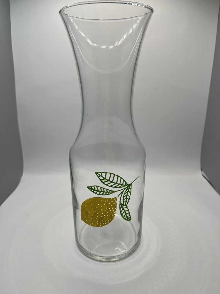 Libbey Clear Glass Juice Carafe Lemon VINTAGE Breakfast Decanter
