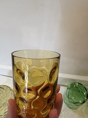 VTG Depression Glass Lot Of 6 Inverted Thumbprint Multicolored