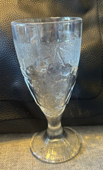 Arcoroc France Clear Molded Embossed Fruit Design Goblets 7″