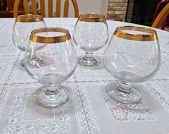 Classic Circleware Crystal Brandy Snifter Glasses Set Of 4, 5″ Tall