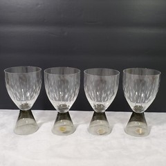 Rosenthal Fortuna Teardrop Smoke Stem 5″ Cordial Glasses Set of 4 Vtg MCM