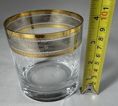 Vintage Set Of 4 Royal Gallery of Crystal Gold Buffet Double Old Fashioned. New
