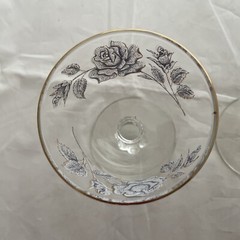 Libbey French Farmhouse Rose Boquet Sherbet/Champagne Glass Set of 4