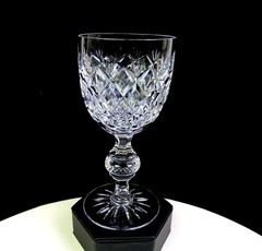 Kusak Brilliant Cut Crystal Cherry Diamond And Fan 2pc 6 1/4″ Claret Wines 1975-