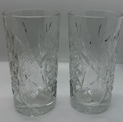 New! Libbey Lobster Highball «Star Of David» 16ozs Tumbler Clear Heavy Set Of 2