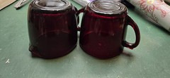 Vintage Anchor Hocking Royal Ruby Red Glass Cream & Sugar Set